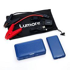 Lumore Pro Jump Starter Kit w/AC Plug & Power Bank w/Cables & Bag